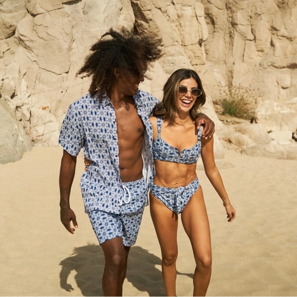 KENNY FLOWERS - THE TODOS SANTOS - BLUE V UNDERWIRE BIKINI TOP - SIZE M - Picture 9 of 10